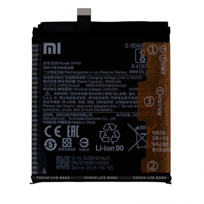 Redmi K20 Pro Battery Replacement - BP40 100% Original 4000mAh - Touch ...